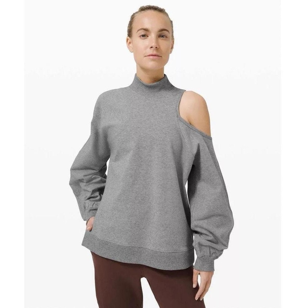 Lululemon Asymmetrical Cut-Out Crew in grey. Like new condition